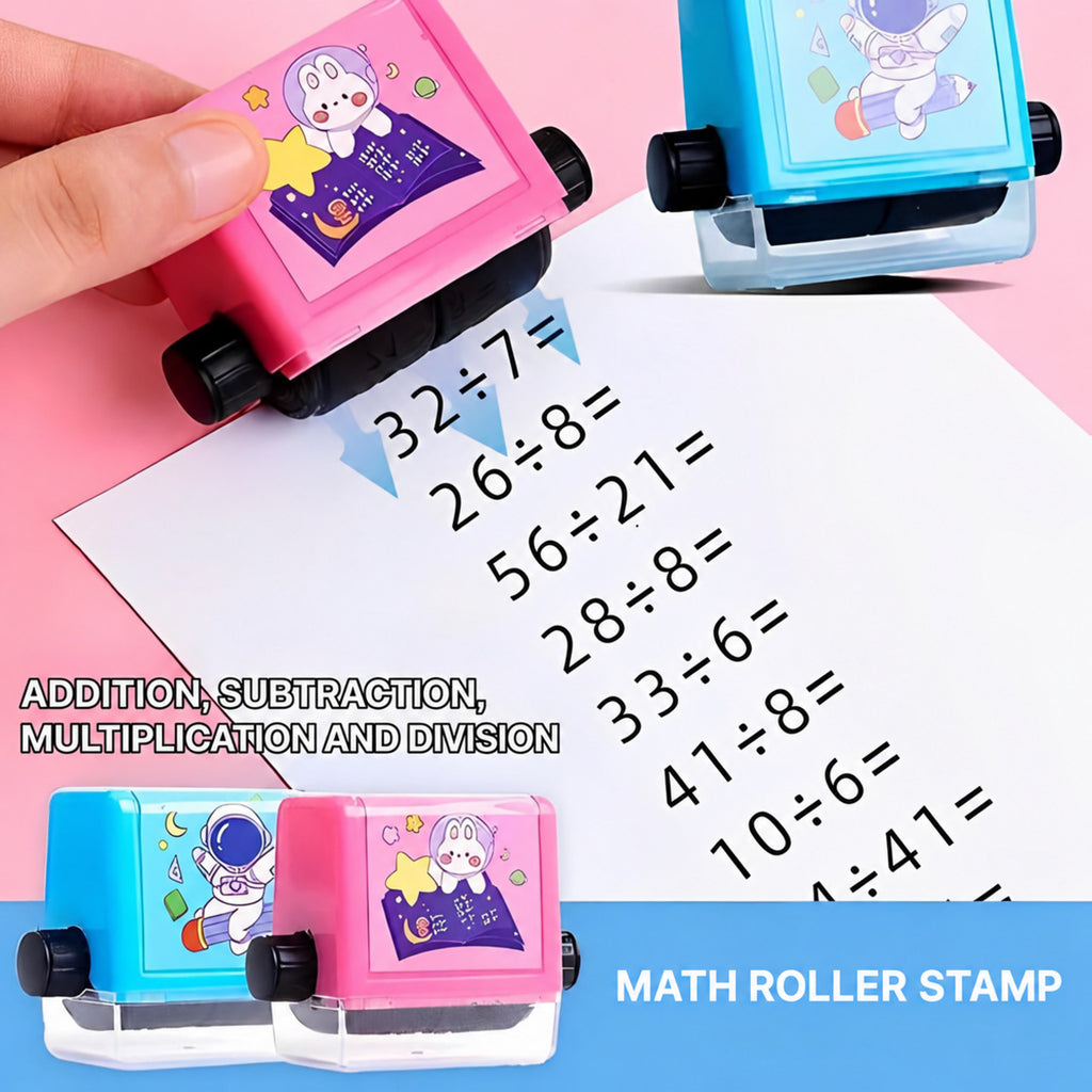 Math Stamp Roller with Rotating Exercises for Kids - view 4