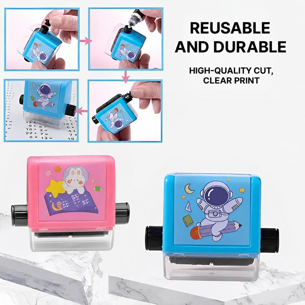 Math Stamp Roller with Rotating Exercises for Kids - view 7