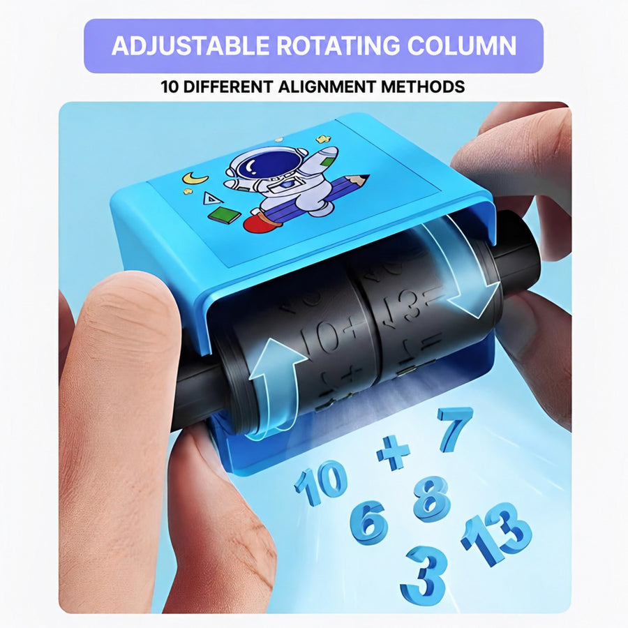 Math Stamp Roller with Rotating Exercises for Kids - view 5