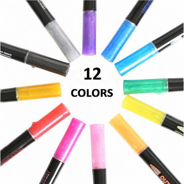Metallic Outline Markers with Star Caps Set of 8 or 12 - view 7