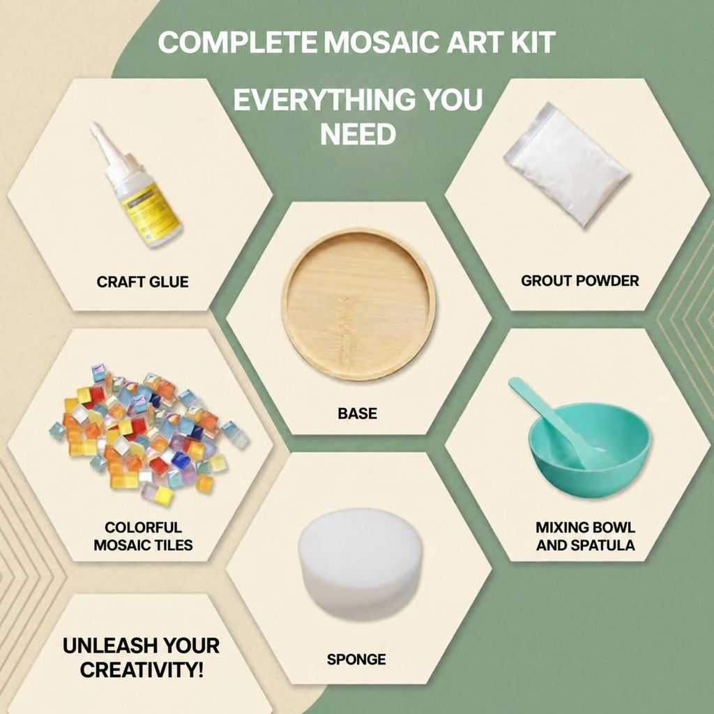 Mosaic Craft Kit for Coasters with Colorful Glass Tiles - view 6
