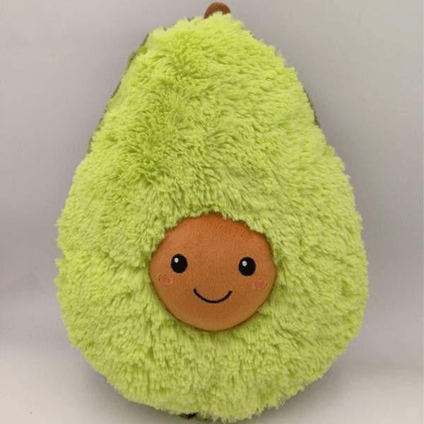 Avocado Plush Toy with Smiling Face and Fluffy Texture