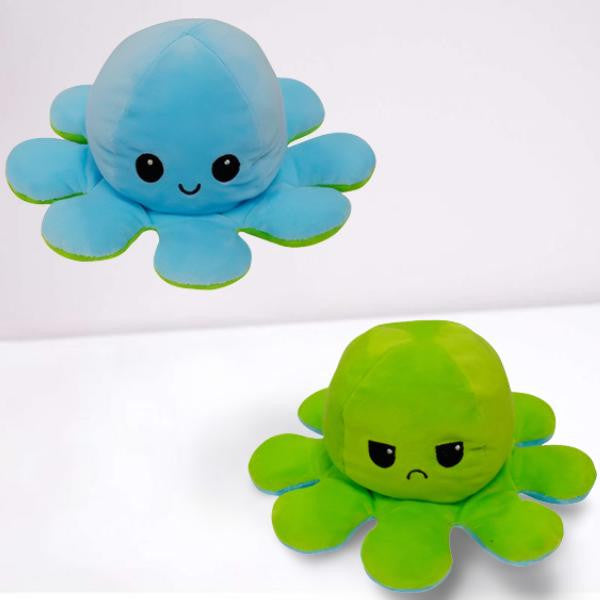 Reversible Octopus Plush with Dual Mood Faces - view 3