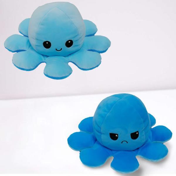 Reversible Octopus Plush with Dual Mood Faces - view 2