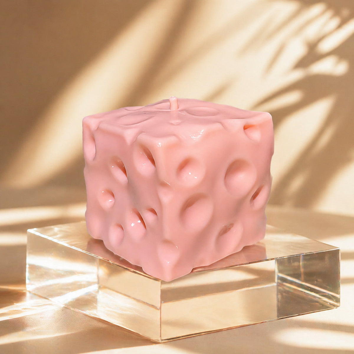 Pink cheese squishy block