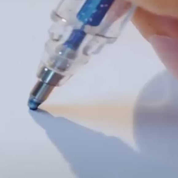 Glitter gel pen drawing a sparkly cloud and sun