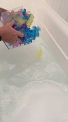 Jelly blocks floating in the bath