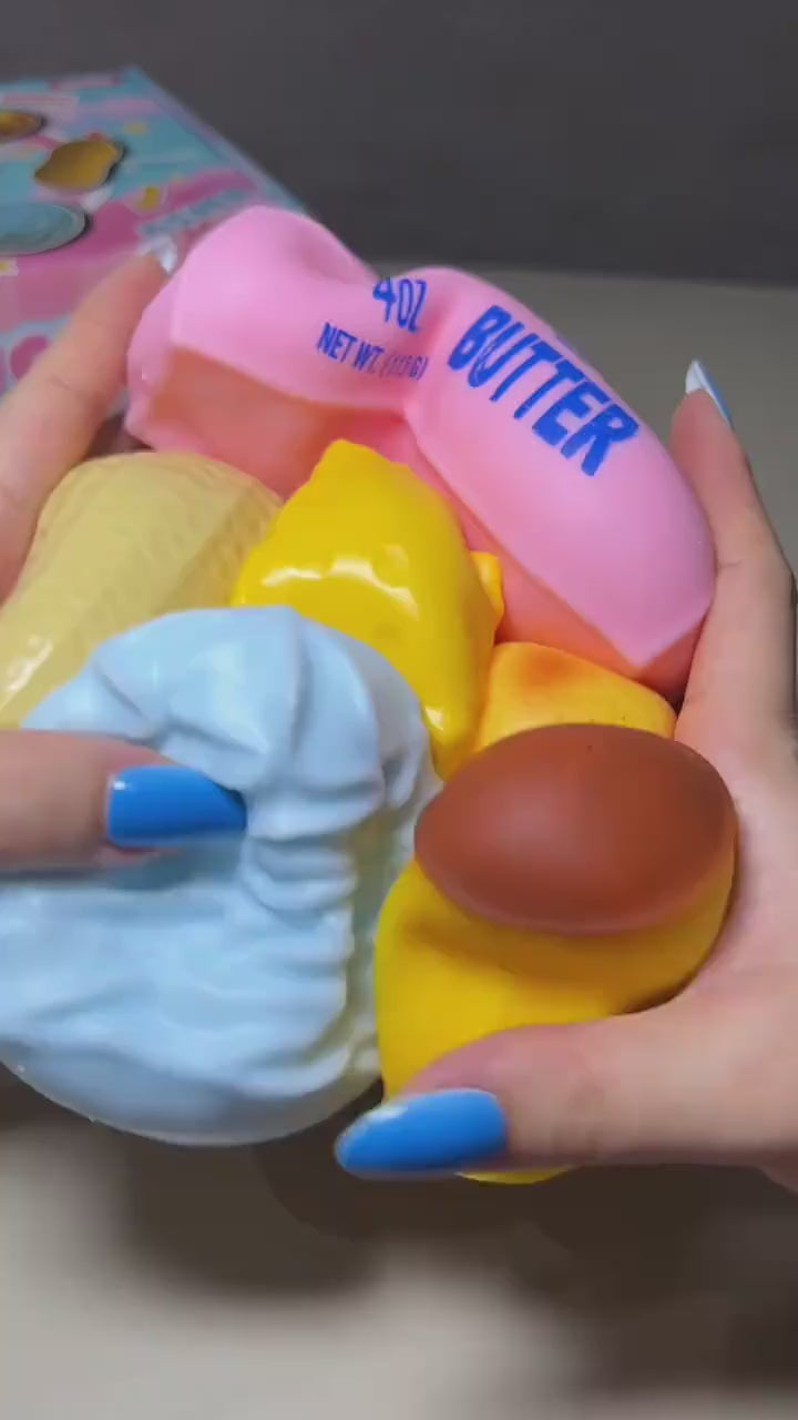 Unboxing the six crunchy ASMR squishies