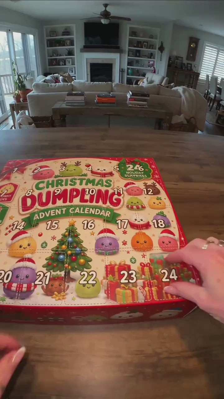 A mini dumpling squishy being pressed and returning to shape