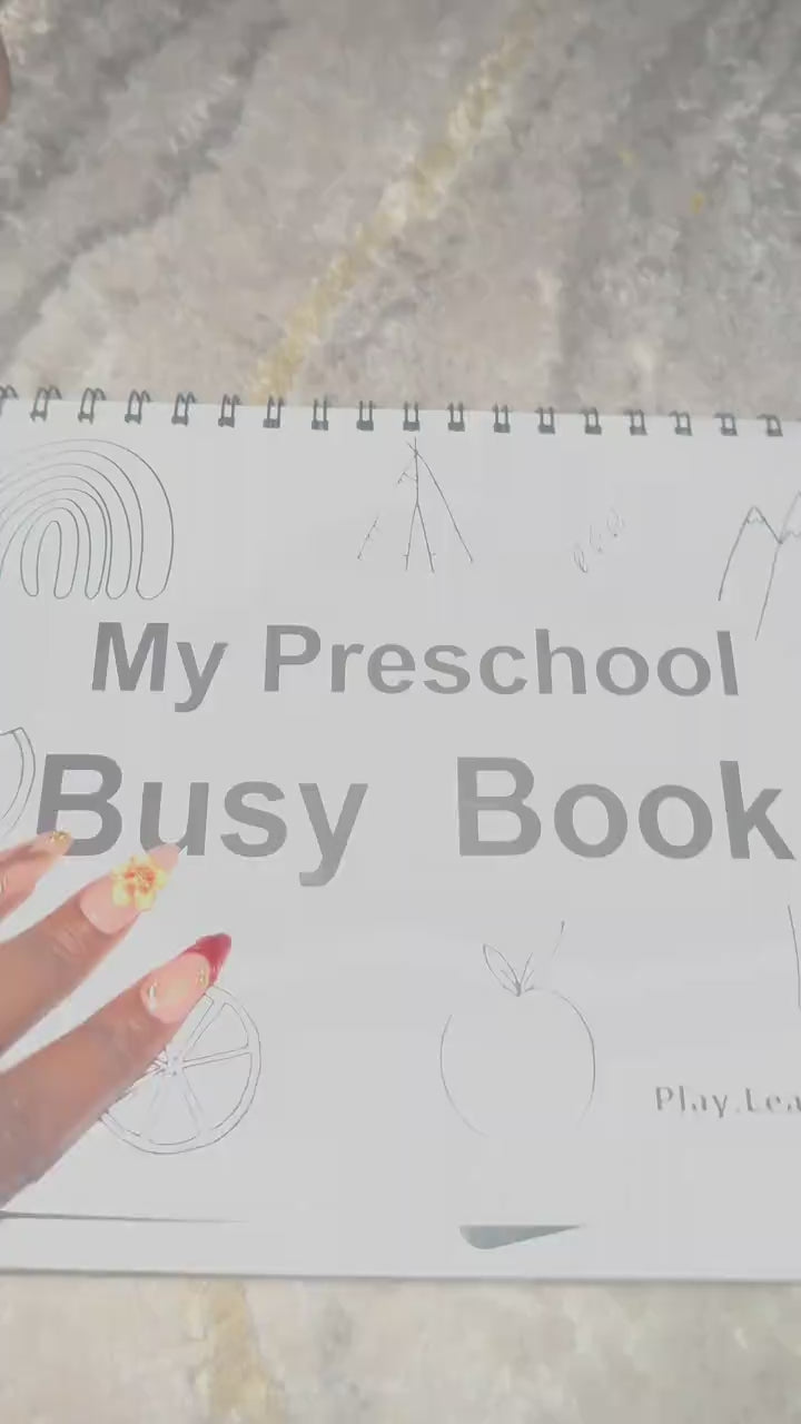 A page by page tour of the busy book, colours, alphabet, numbers and opposites