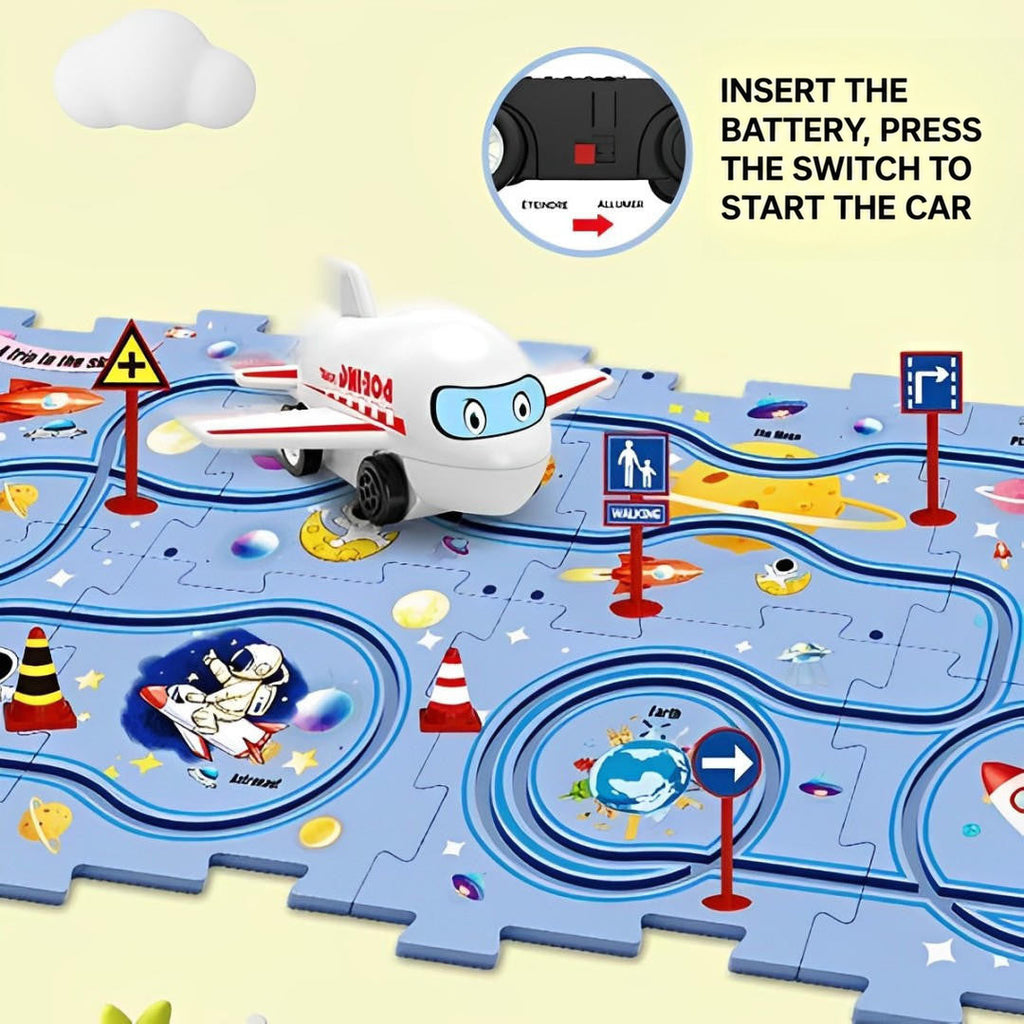 Puzzle Track Car Mat with Modular Road Sections - view 5