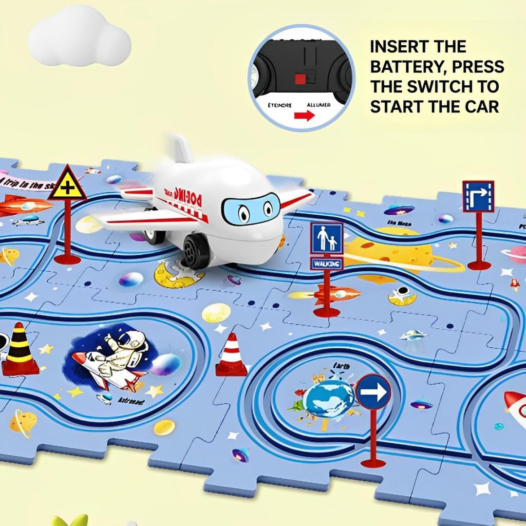 Puzzle Track Car Mat with Modular Road Sections - view 5