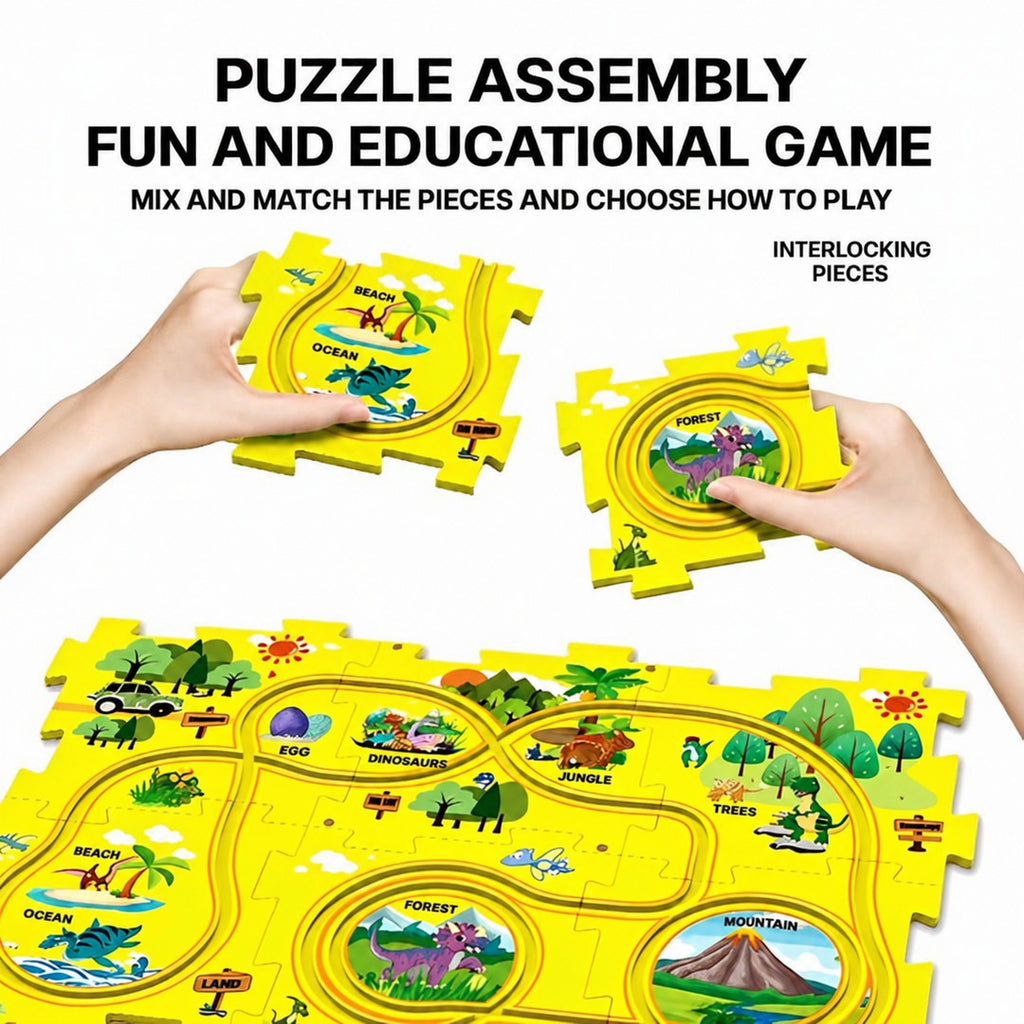 Puzzle Track Car Mat with Modular Road Sections - view 6