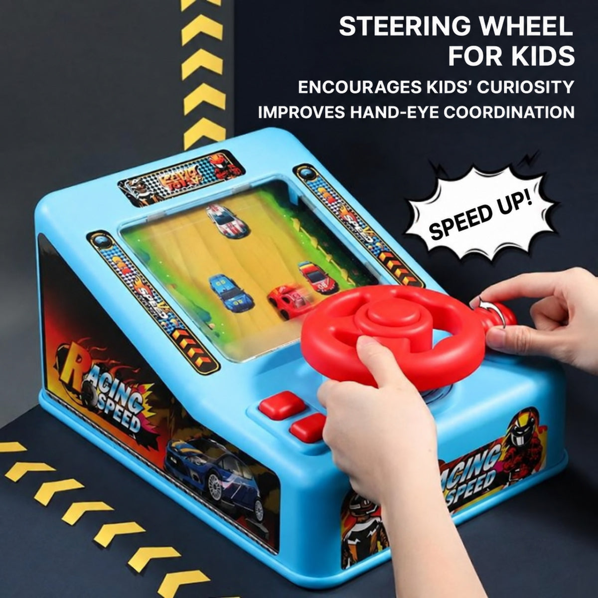Racing Game Console Toy with Steering Wheel and Sounds - view 3