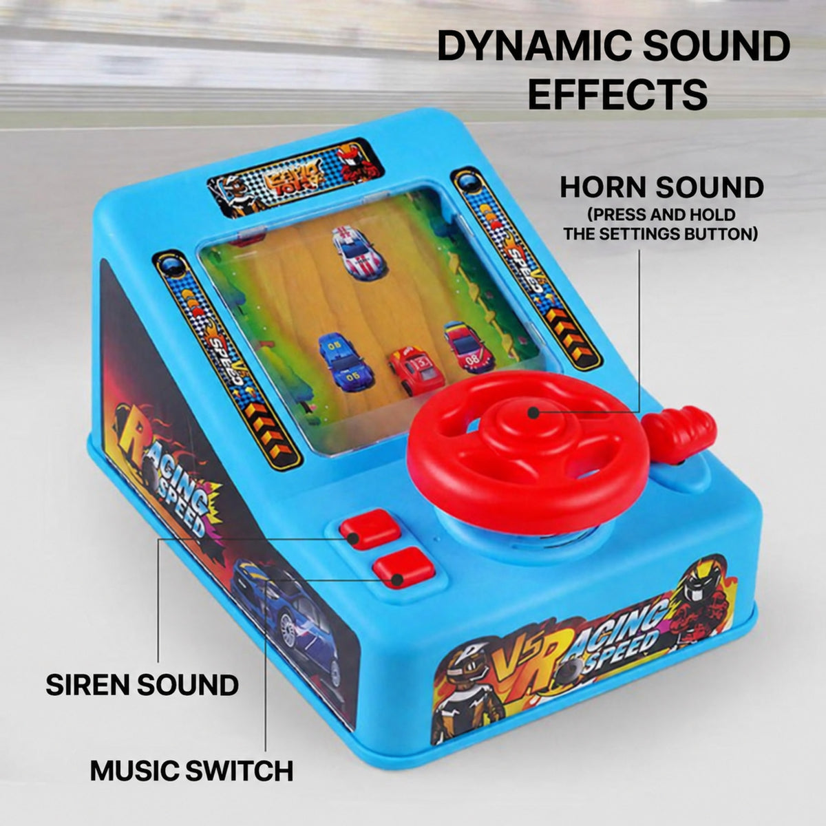 Racing Game Console Toy with Steering Wheel and Sounds - view 6