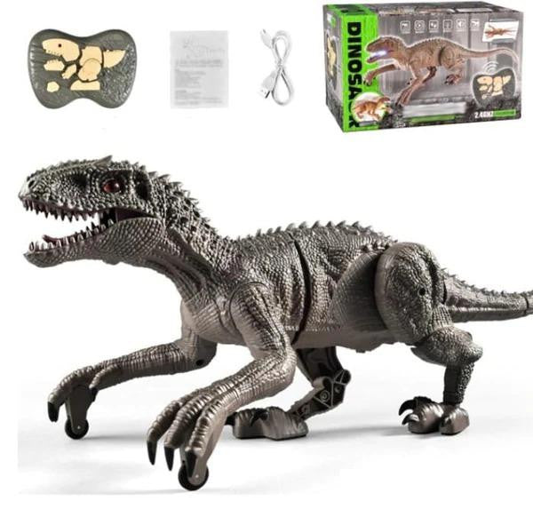 Remote Control Dinosaur Toy with Realistic Movement, IndoRaptor - Gray