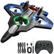 Remote Control Fighter Jet with LED Lights and 4 Propellers, Blue