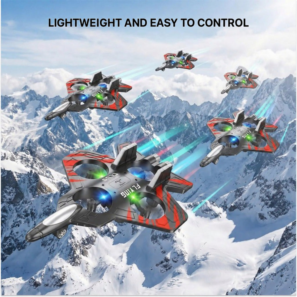 Remote Control Fighter Jet with LED Lights and 4 Propellers - view 6