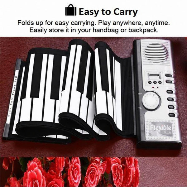 Roll-Up Piano Keyboard with 61 Keys and USB Connection - view 6