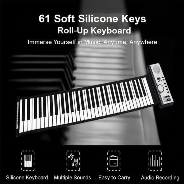 Roll-Up Piano Keyboard with 61 Keys and USB Connection - view 7