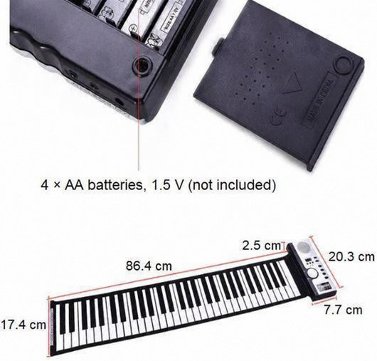 Roll-Up Piano Keyboard with 61 Keys and USB Connection - view 10