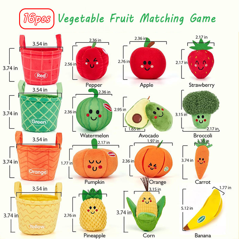 Color Sorting Baskets version, sixteen pieces with measurements