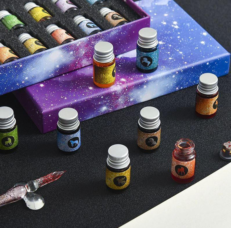 Glass Dip Pen Set with Crystal Holder and Ink - view 4