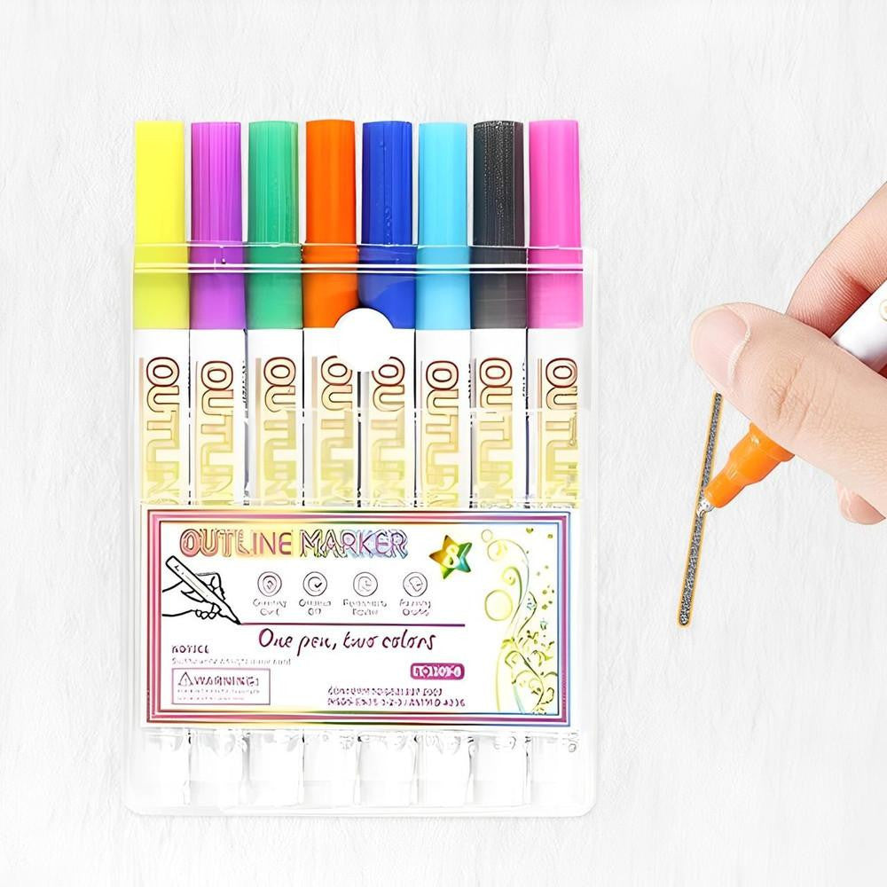 Outline Markers with Dual-Line Effect Set of 8 or 12 - view 10