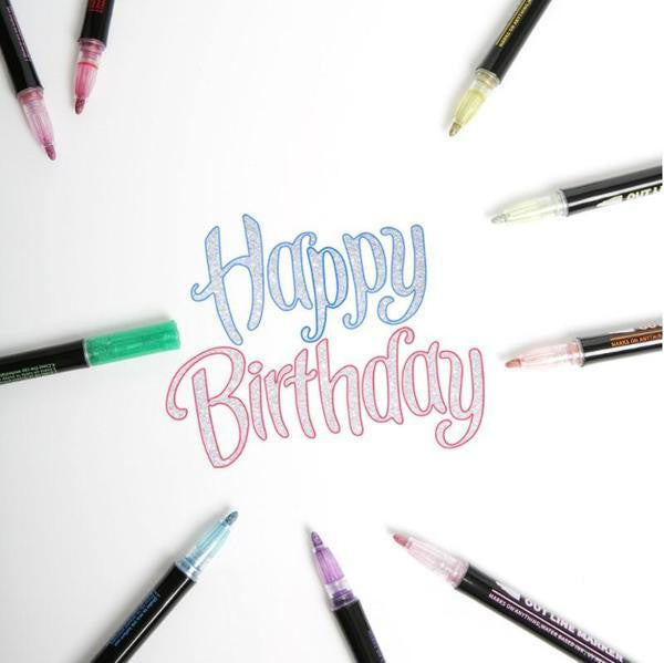 Metallic Outline Markers with Star Caps Set of 8 or 12 - view 8