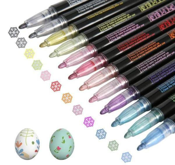 Metallic Outline Markers with Star Caps Set of 8 or 12 - view 2
