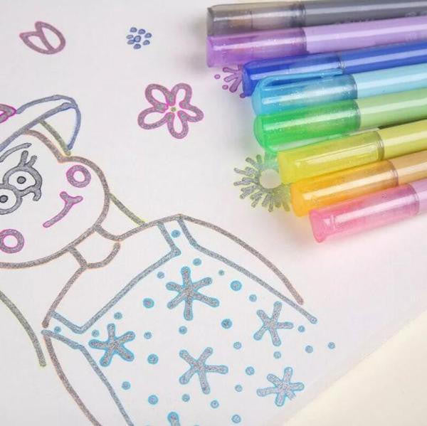 Metallic Outline Markers with Star Caps Set of 8 or 12 - view 10