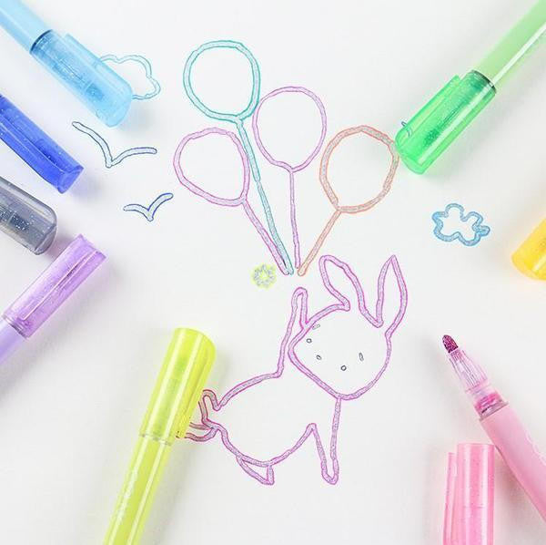 Metallic Outline Markers with Star Caps Set of 8 or 12 - view 9