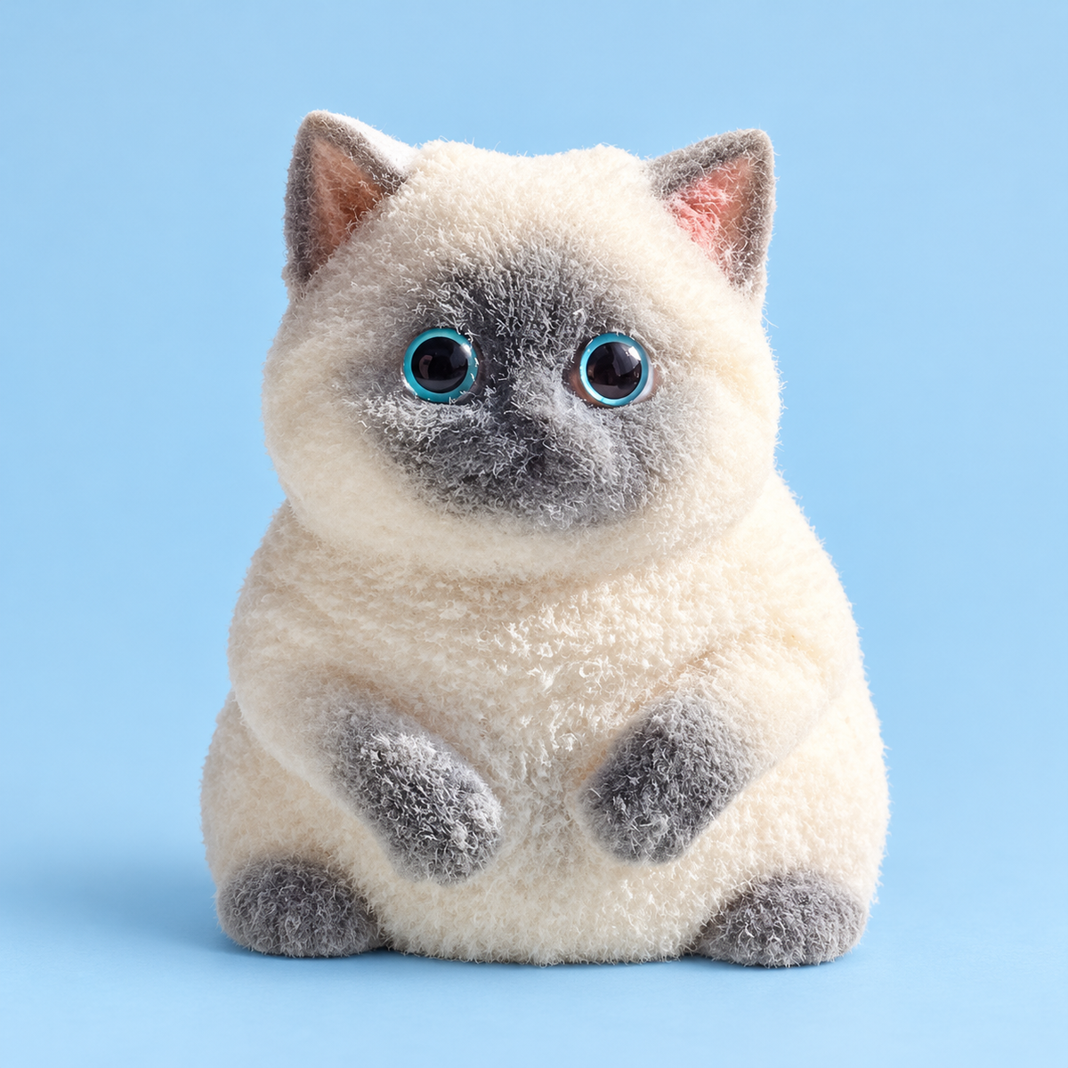 Siamese taba cat squishy with blue eyes