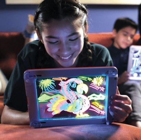 Light-Up Drawing Tablet with 8 Color Effects and Reusable Screen - view 6