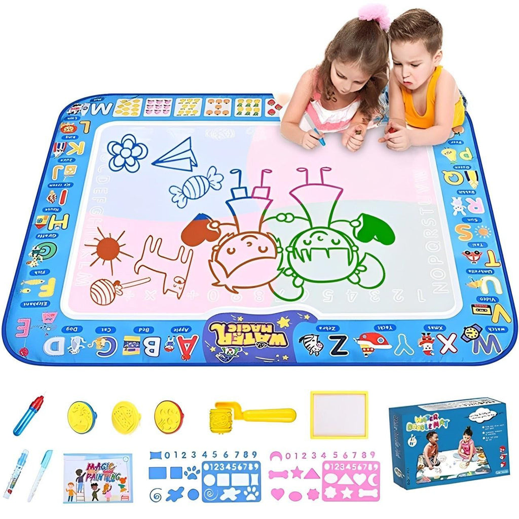 Water Drawing Mat with Educational Border and Accessories
