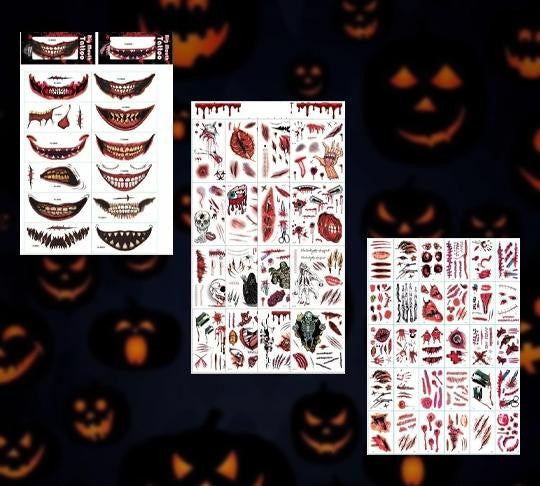 Halloween Temporary Tattoos - Realistic Face & Body Decals - view 8