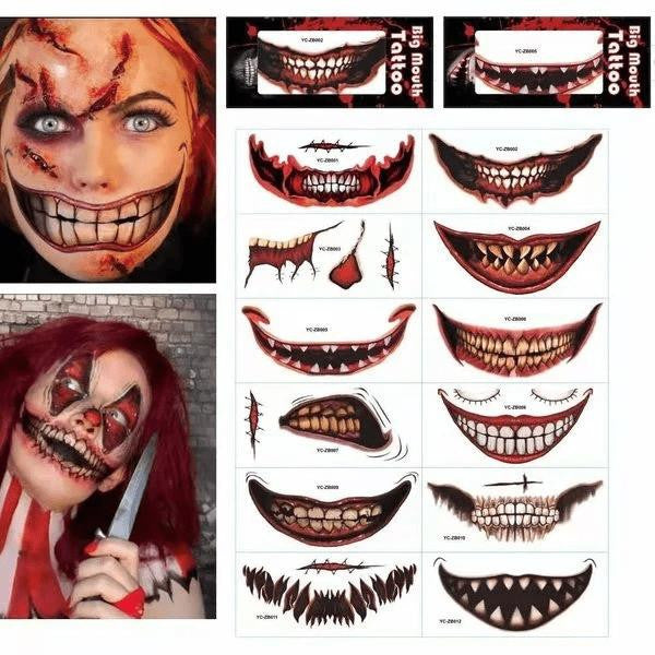 Halloween Temporary Tattoos - Realistic Face & Body Decals - view 10