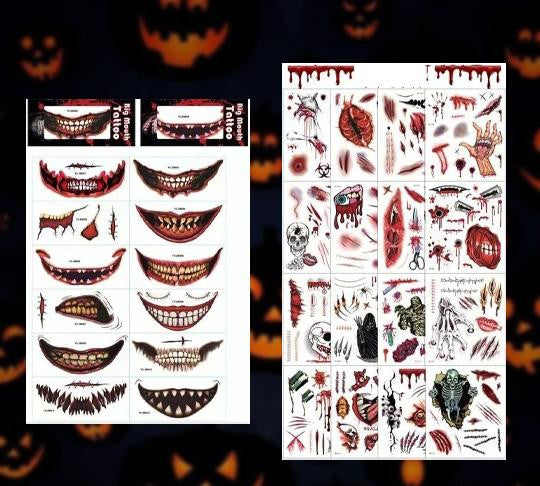 Halloween Temporary Tattoos - Realistic Face & Body Decals - view 9