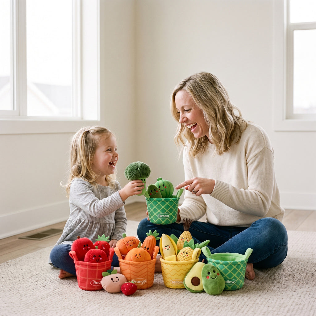 A mother and daughter playing with the sorting set