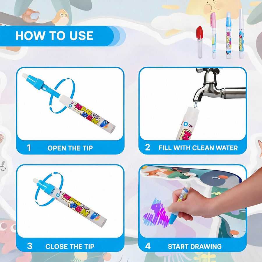 Water Drawing Mat with Educational Border and Accessories - view 5