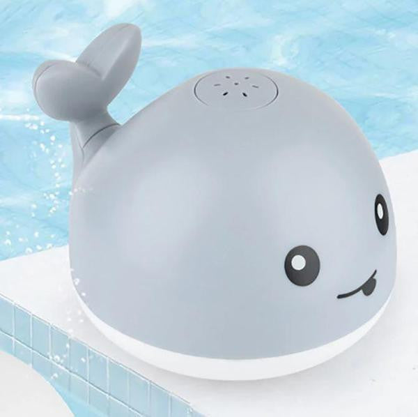 Whale Bath Toy with Water Spray and LED Lights, Gray