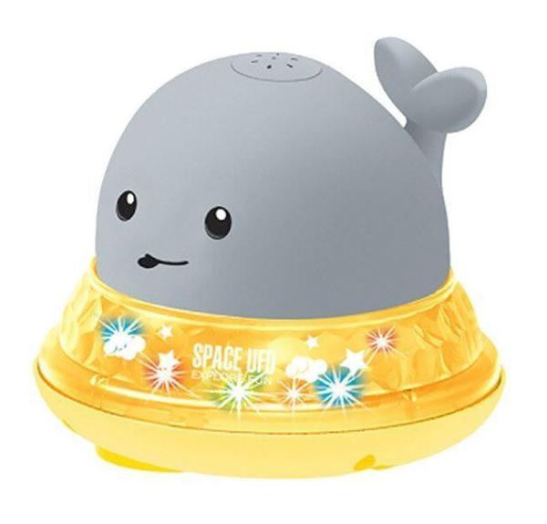 Whale Bath Toy with Water Spray and LED Lights, Gray with Music