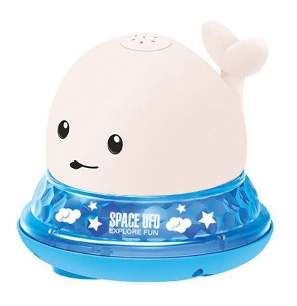 Whale Bath Toy with Water Spray and LED Lights, White with Music