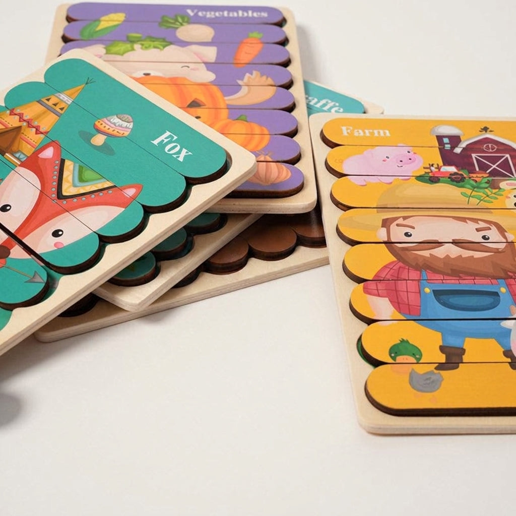 Montessori Double-Sided Puzzles (5 Pack)
