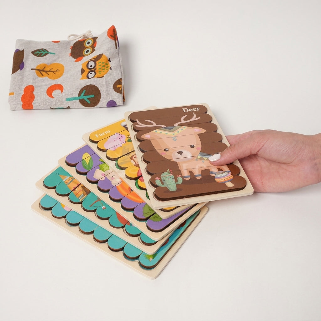 Montessori Double-Sided Puzzles (5 Pack)