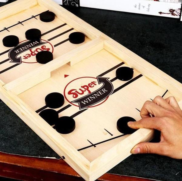 Wooden Slingshot Game with Elastic for Two Players, S (14 in)